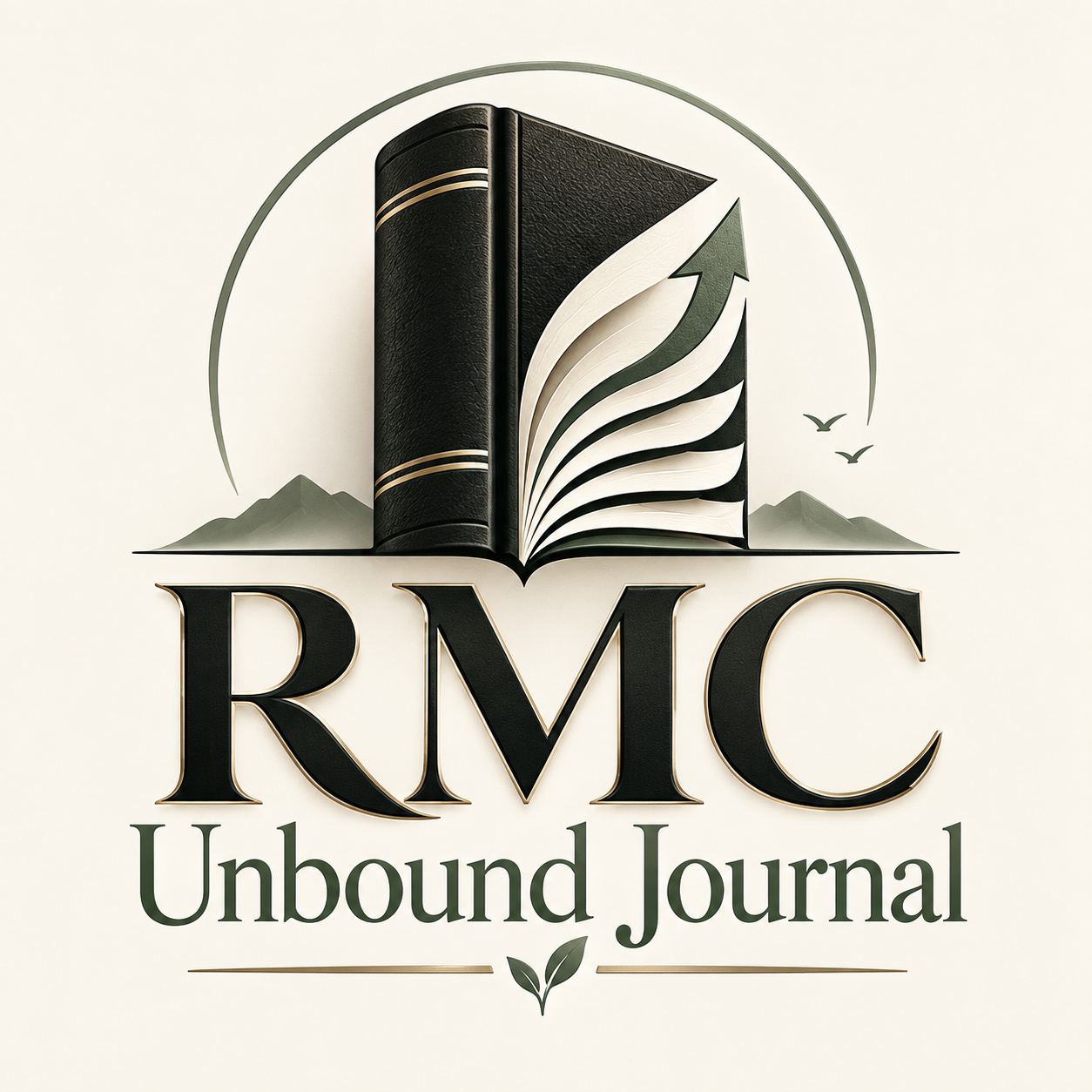 Editorial RMC Unbound Journal emblem with an open book and rising arrow